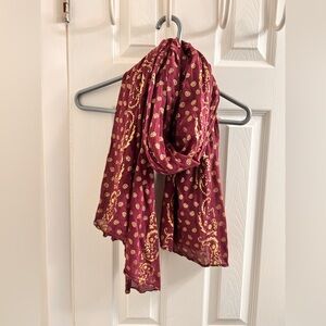 Burgundy and Gold Scarf